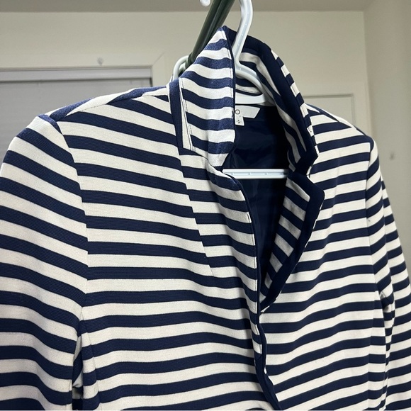 !SOLD! CLEO Navy & White Striped Women's Blazer Two Button Front Small Petite - Picture 4 of 7